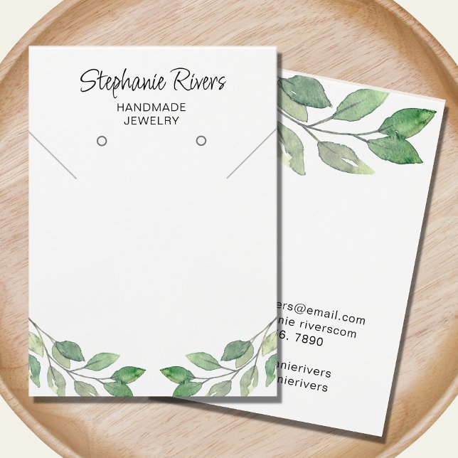 Grey Calligraphy Jewelry Visning Card Visitkort (Skapare uppladdad)
