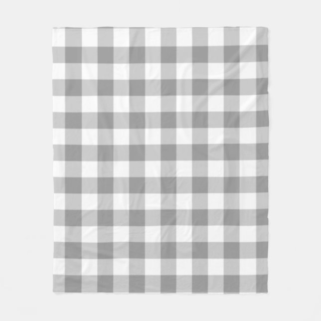 Grey Checkered Square Seamless Pattern Fleecefilt (Framsidan)