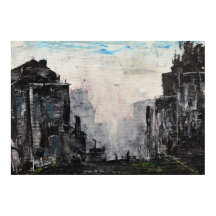 Grey City Abstract Print, Value Poster Paper 