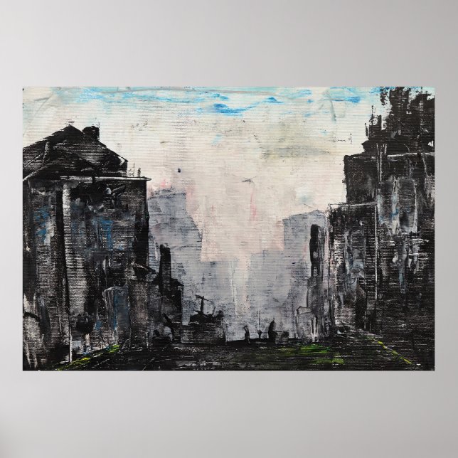 Grey City Abstract Print, Value Poster Paper  (Framsidan)