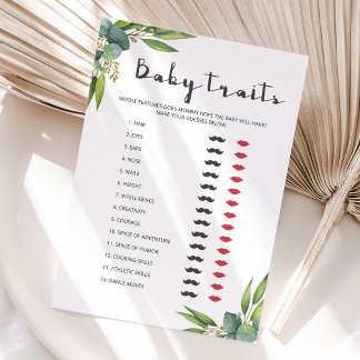 Grey Coed Baby Shower Game Baby Traits