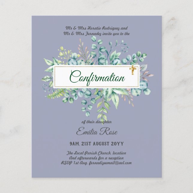 Grey CONFIRMATION Inbjudan Modern Dubbla Side Flygblad (Framsidan)