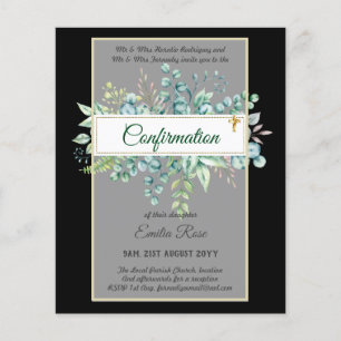 Grey CONFIRMATION Inbjudan Modern Dubbla Side Flygblad