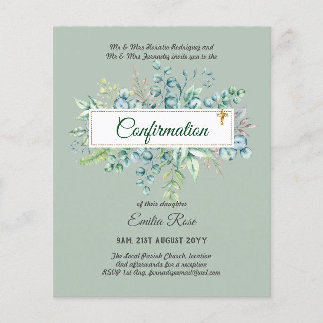 Grey CONFIRMATION Inbjudan Modern Dubbla Side Flygblad (Framsidan)