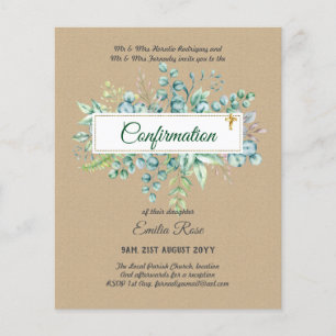 Grey CONFIRMATION Inbjudan Modern Dubbla Side Flygblad
