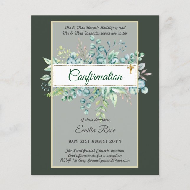 Grey CONFIRMATION Inbjudan Modern Dubbla Side Flygblad (Framsidan)