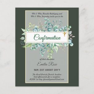 Grey CONFIRMATION Inbjudan Modern Dubbla Side Flygblad