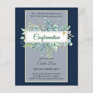 Grey CONFIRMATION Inbjudan Modern Dubbla Side Flygblad