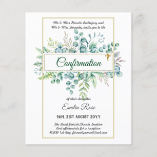 Grey CONFIRMATION Inbjudan Modern Dubbla Side Flygblad