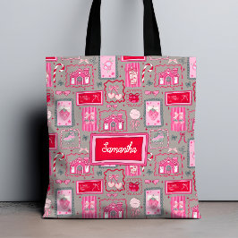 Grey Coquette aesthetic girly whimsical pattern  Tygkasse