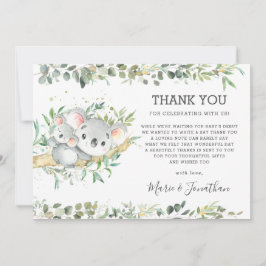 Grey Cute Koala Kön Neutral babyskor  Tack Kort