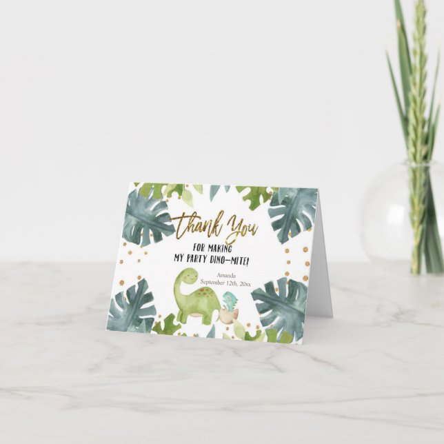 Grey Dinosaur Folkt tackkort (Framsida)