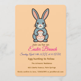 Grey Easter Bunny Image Inbjudningar