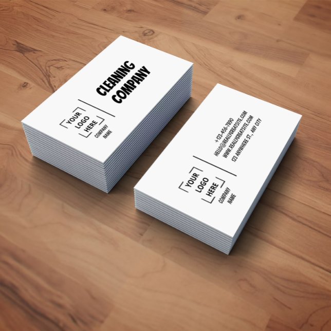 Grey Elegant Minimalist Cleaning Company  Visitkort (Skapare uppladdad)
