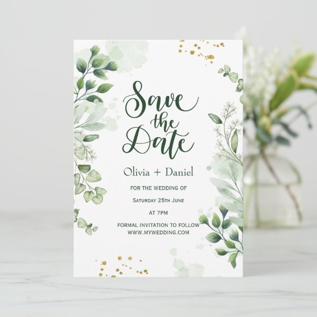 Grey Elopement sparar datuminbjudan Inbjudningar (Stående Fram)