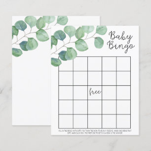 Grey Eucalyptus - Baby dusch bingo-spel