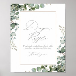 Grey Eucalyptus Baby Shower Raffle Poster