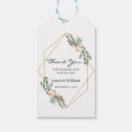 Grey Eucalyptus Cotton Wedor Favor Tack Presentetikett