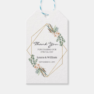 Grey Eucalyptus Cotton Wedor Favor Tack Presentetikett