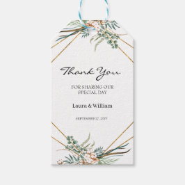 Grey Eucalyptus Cotton Wedor Favor Tack Presentetikett