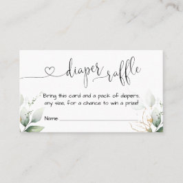 Grey Eucalyptus Diaper Raffle Card Infoga Visitkort