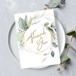 Grey Eucalyptus Foldad tackkort