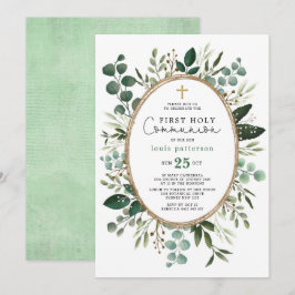 Grey Eucalyptus Foliage Bouquet Heliga Communion Inbjudningar