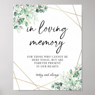 Grey Eucalyptus in Loving Memory Bröllop Poster