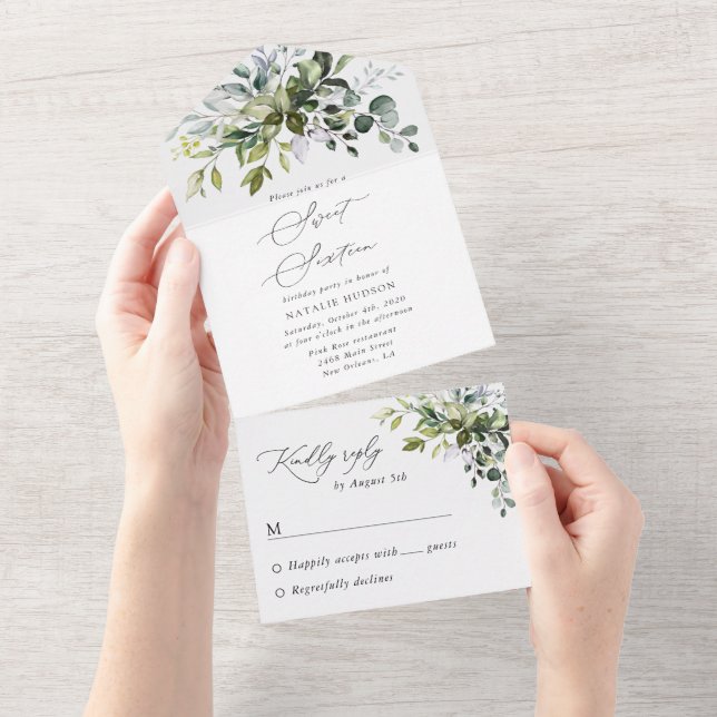 Grey, Eucalyptus Löv, Boho, Sweet 16 (Tearaway)