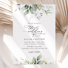 Grey, Eucalyptus Löv, Botaniska Bröllop Inbjudningar