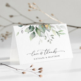 Grey, Eucalyptus Löv, Botaniska Bröllop Tack Kort