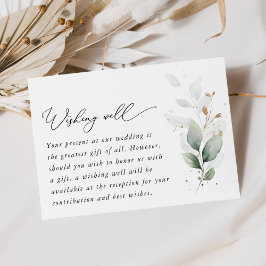 Grey, Eucalyptus Löv, Bröllop Wishing WWishing wel Tilläggskort
