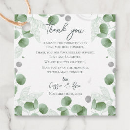 Grey Eucalyptus Löv Natature Inspired Bröllop Gåvor Etiketter