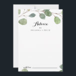 Grey Eucalyptus Modern Calligraphy Bröllop Rådkort<br><div class="desc">Detta gröna eukalyptus moderna calligraphy-kort från bröllop är perfekt för ett rustiskt bröllop. Utformningen har handdragna botaniska gröntar eucalyptus grenar och löv. De här korten är perfekter för bröllop,  möhippa,  babydusch,  studentfest och mycket mer. Anpassa korten med namn från bruden och brudgummen,  blivande föräldrar eller student.</div>