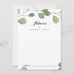 Grey Eucalyptus Modern Calligraphy Bröllop Rådkort