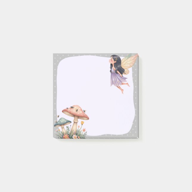 Grey Fairy Memo Pad – Mystical Note-Taking Post-it Block (Framsida)
