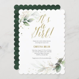 Grey Flicka Shower, Modern, vattenfärg Inbjudningar