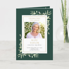 Grey Folded Funeral Memorial Order of Service Program