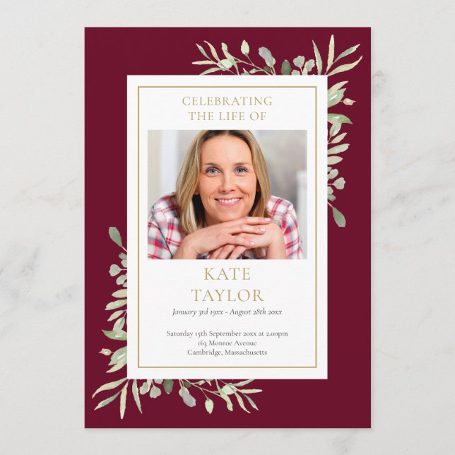 Grey Funeral Memorial Order Order Program (Framsida)