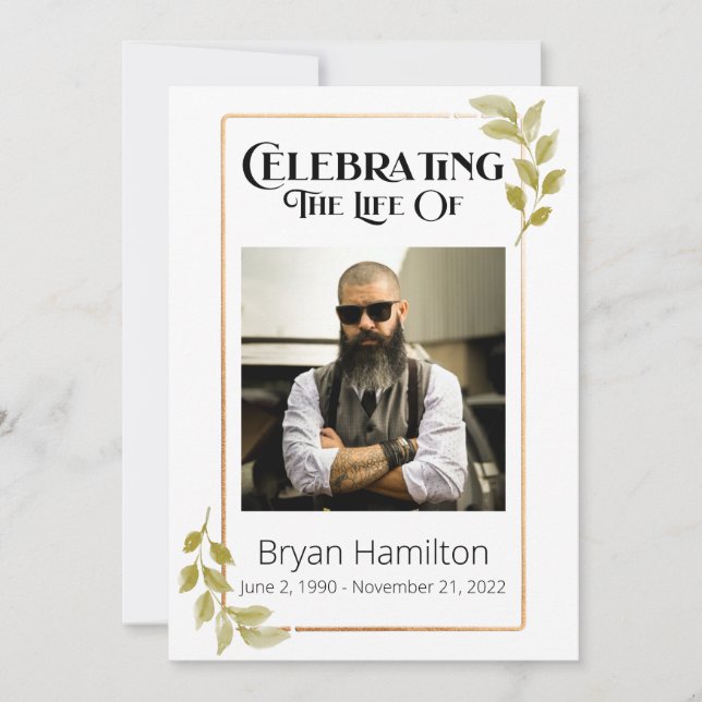 Grey Funeral Memorial Order Order Program (Framsida)