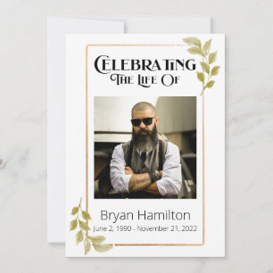 Grey Funeral Memorial Order Order Program
