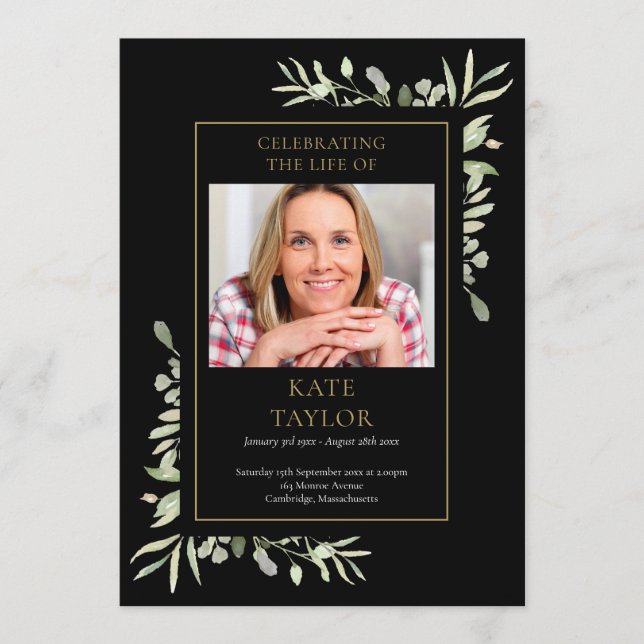 Grey Funeral Memorial Order Order Program (Framsida)