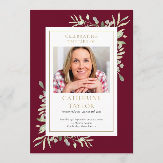 Grey Funeral Memorial Order Order Program (Framsida)