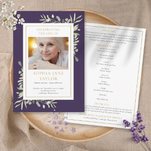 Grey Funeral Memorial Order Order Program