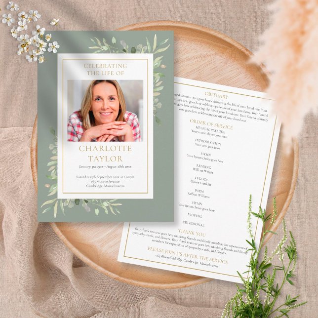 Grey Funeral Memorial Order Order Program (Skapare uppladdad)