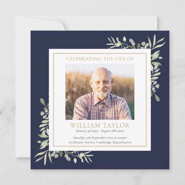 Grey Funeral Memorial Order Order Program (Framsida)