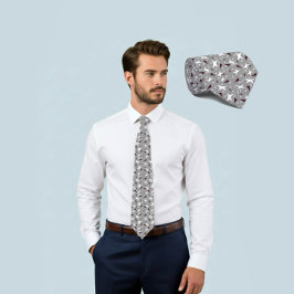 Grey Geo Star & Triangle Pattern Tie Slips