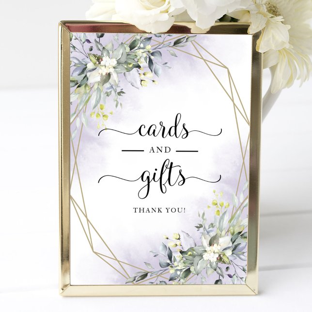 Grey Geometric Cards and Gifts Sign Poster (Skapare uppladdad)