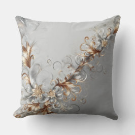 Grey, Gold & Silver Modern Decorative Pillow Kudde