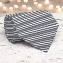 Grey Gray Color Stripes Necktie Slips